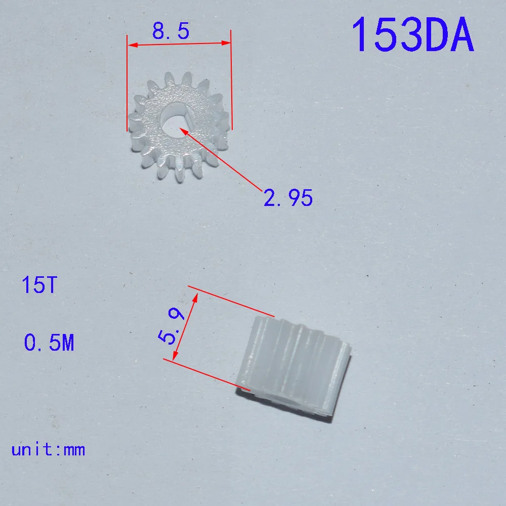 152A 152.5A 153AD 154AD 0.5M Spur Gears Modulus 0.5 15 Teeth 2/2.5/3/4mm Hole Plastic Gear Motor Tooth Toy Parts 10pcs/lot