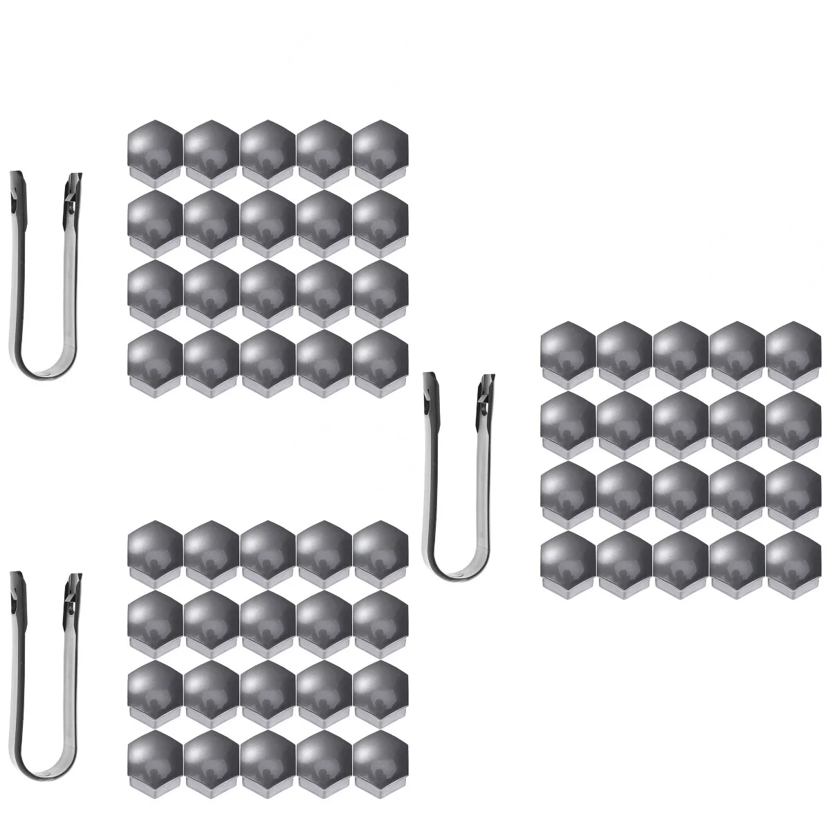 

3pcs 21 in 1 Hexagonal Wheel Lug Nut Covers Bolts Covers Screw Protect Caps 21mm with Clips (Grey)