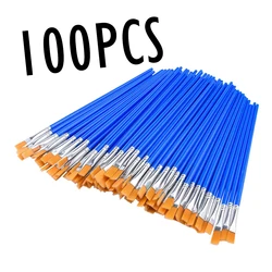100pcs Memory Nylon Brush Set Painting Graffiti Acrylic Watercolor Professional Art Supplies Plastic Rod Aluminum Tube Line Pen