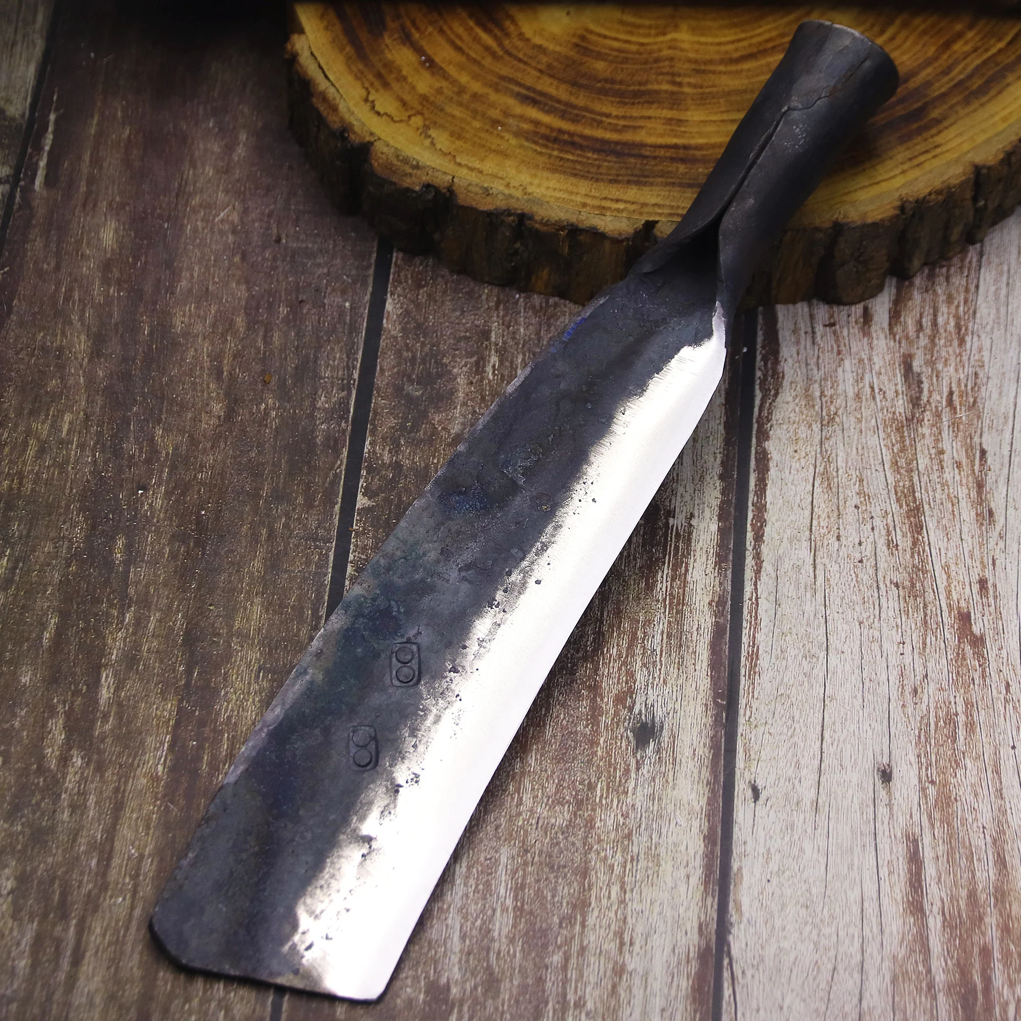 Description Picture 4 of itemJapanese hand forged sharp straight knife, outdoor logging knife, jungle chopping knife, tool knife, home bone chopping knife