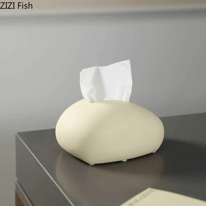 Simple Ceramic Tissue Box Desktop Decoration Creative Tissue Storage Box Modern Napkin Tissue Holder Home Decoration Accessories 4