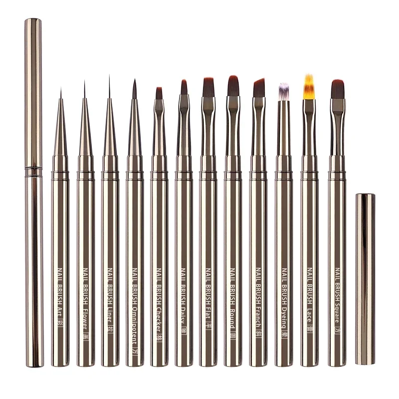 New Product 12 Pcs Set Nail Art Brushes Set Nail Art Design Pen Painting Tools with Gel Gradient Nail Supplies for Professionals 5