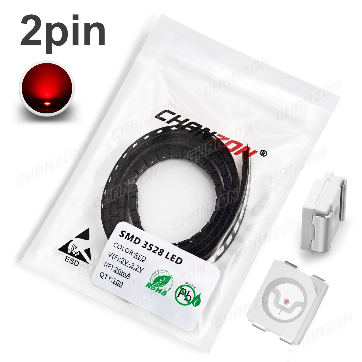 ตัวเลือกสินค้า แผงวงจร SMD LED สีครบ 100 ชิ้น