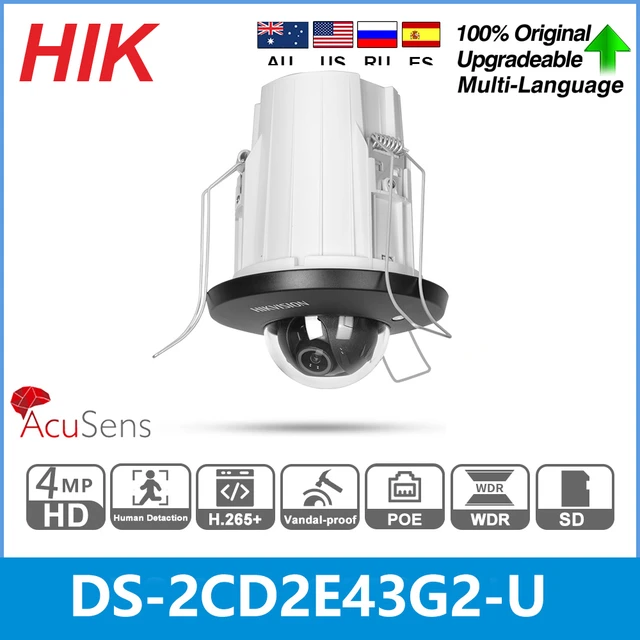 Camera dome âm trần Hikvision DS-2CD2E43G2-U tích hợp micro thu âm, phù hợp cửa hàng và văn phòng