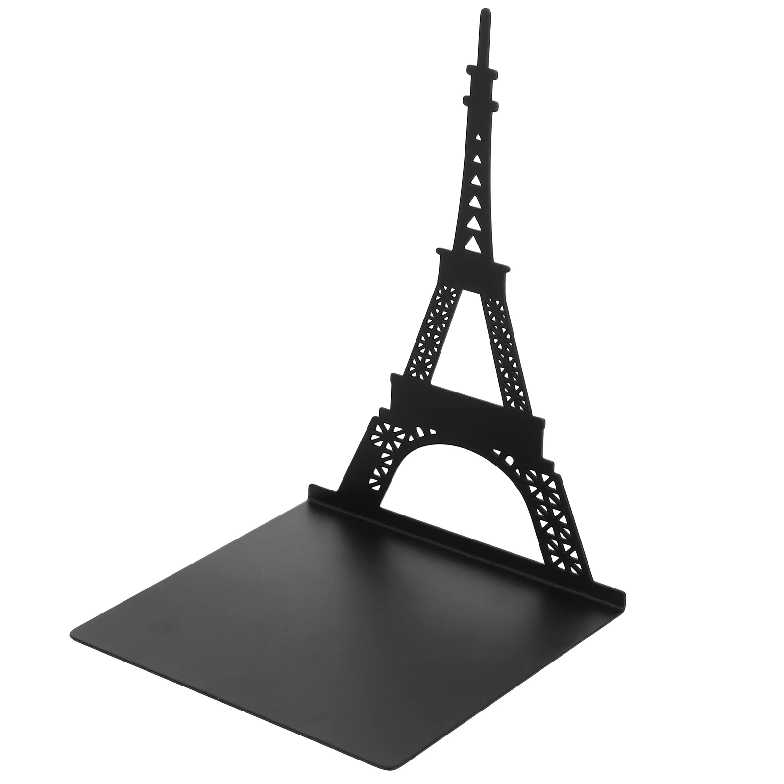 

Metal Bookshelf Iron Hollow Desktop Storage Bookends (black Eiffel Tower Single) 1pc for Shelves Decorative Accessories