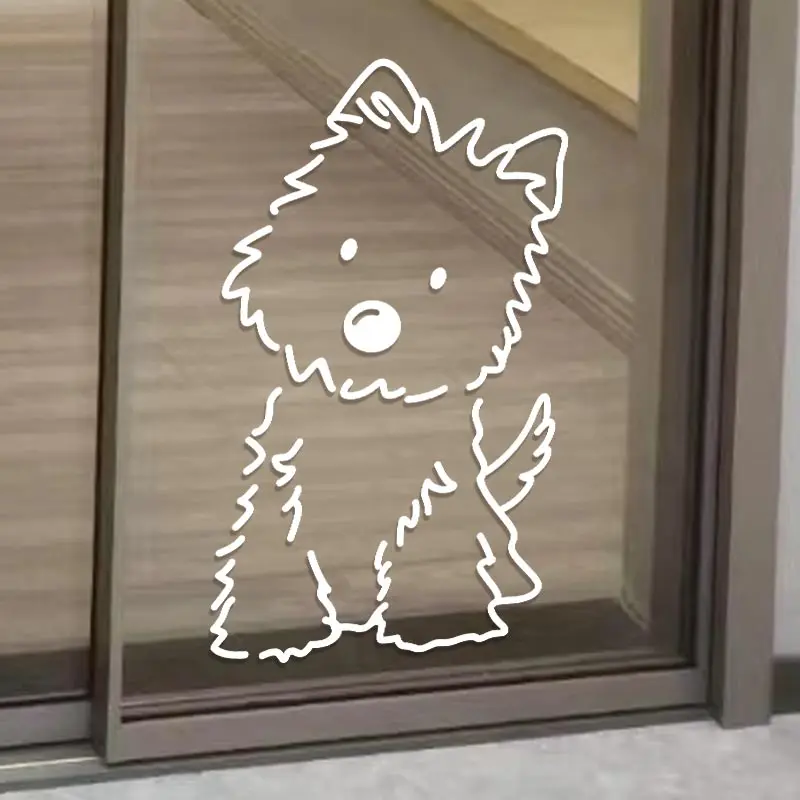 Cute Animal Dog Mirror Stickers Home Door Window Glass Waterproof Decoration Anti-collision Decals Children's Room Decoration