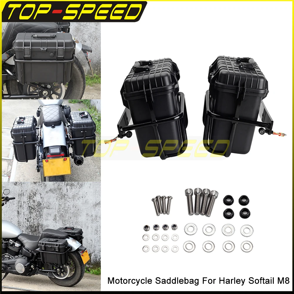 

Портфель для мотоцикла с задним фонарем, чемоданом для Harley M8 Softail Street Bob Low Rider 2018-2020