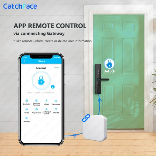 TTLock 스마트 지문 도어락, 와이파이 앱 잠금, 블루투스 잠금 해제, 지능형 보안 잠금, 생체 인식 전자 도어락 5