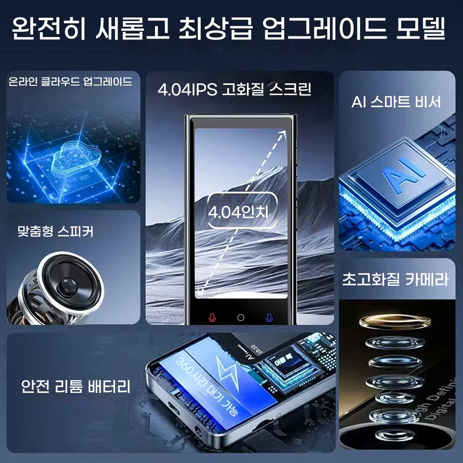 V2 스마트 번역기 Device142Online19 오프라인 언어 지원 4.0인치 IPS HD 화면 5MP 카메라 티타늄 합금 동시 번역