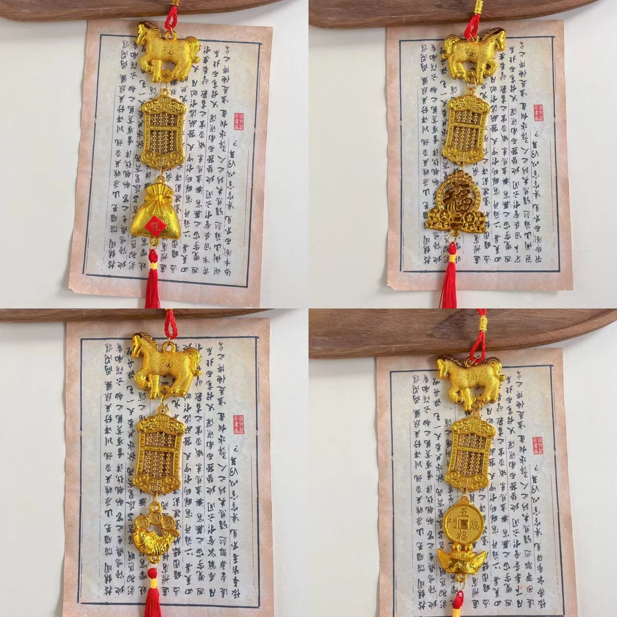 2026 Year Of The Horse Wall Hanging Car Ornament Chinese New Year Zodiac Horse Pendant Lucky Decoration Housewarming Gifts