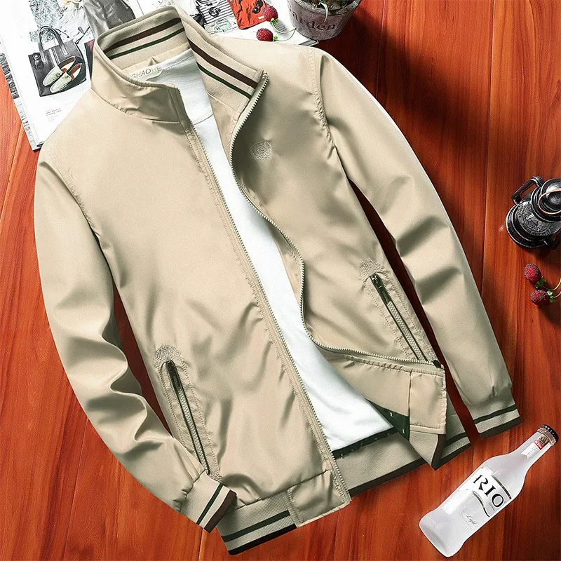 Autumn Mens Jackets Casual Men Windbreaker Coat Men's Fashion Stand Collar Baseball Jacket Traf Homme Jaqueta Masculina Parkas