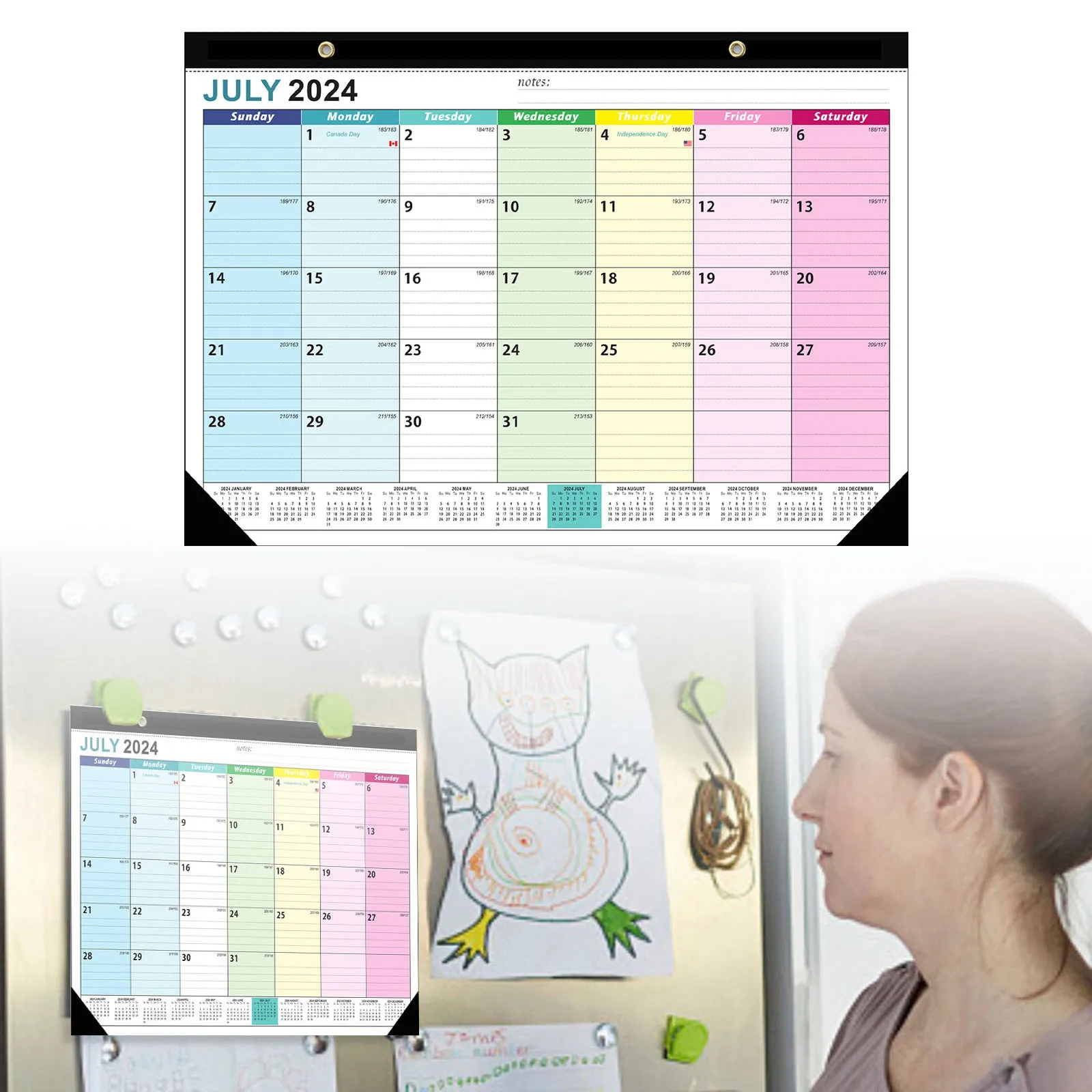 예술적 달력으로 창의력을 과시하십시오: 예술 애호가에게 필수품(2024.7 2025.12) 벽에 거치대 달력