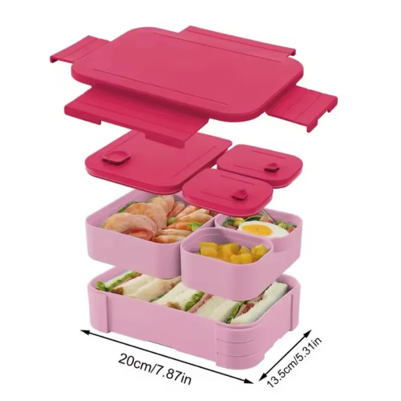 Lunch Box Leak Proof Bpa-free Bento Lunch Box for Multi-compartment Meal Planning Container for Work - 3
