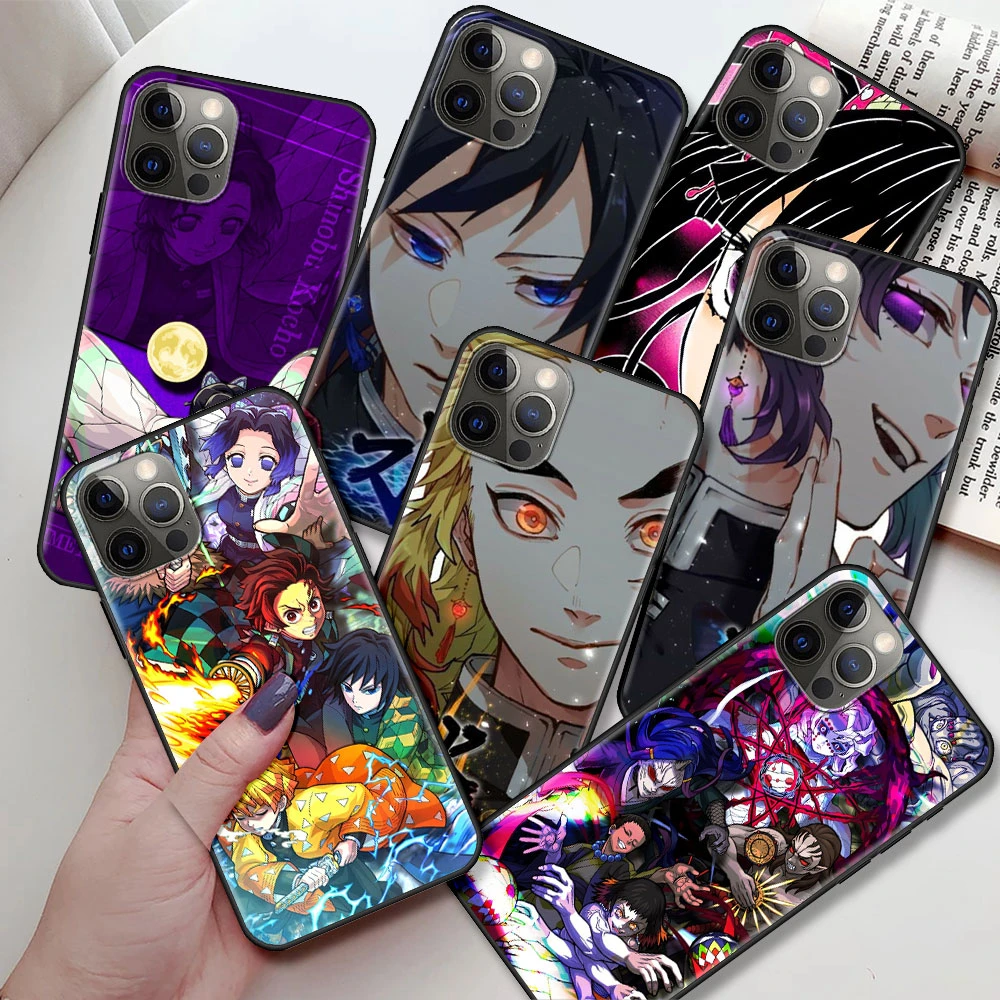 Cool Anime Ghost Slayer Case for Apple iPhone 11 12 13 Pro Max 8 7 Plus XR X Black SmartPhone Funda XS 6 6S 5S SE Bumper Coque iphone 13 mini case clear