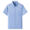 New Anti-Wrinkle Men Shirts Short Sleeves Dress Shirts For Men Slim Fit Camisa Social Business Blouse Pocket White Shirt S-7XL 4
