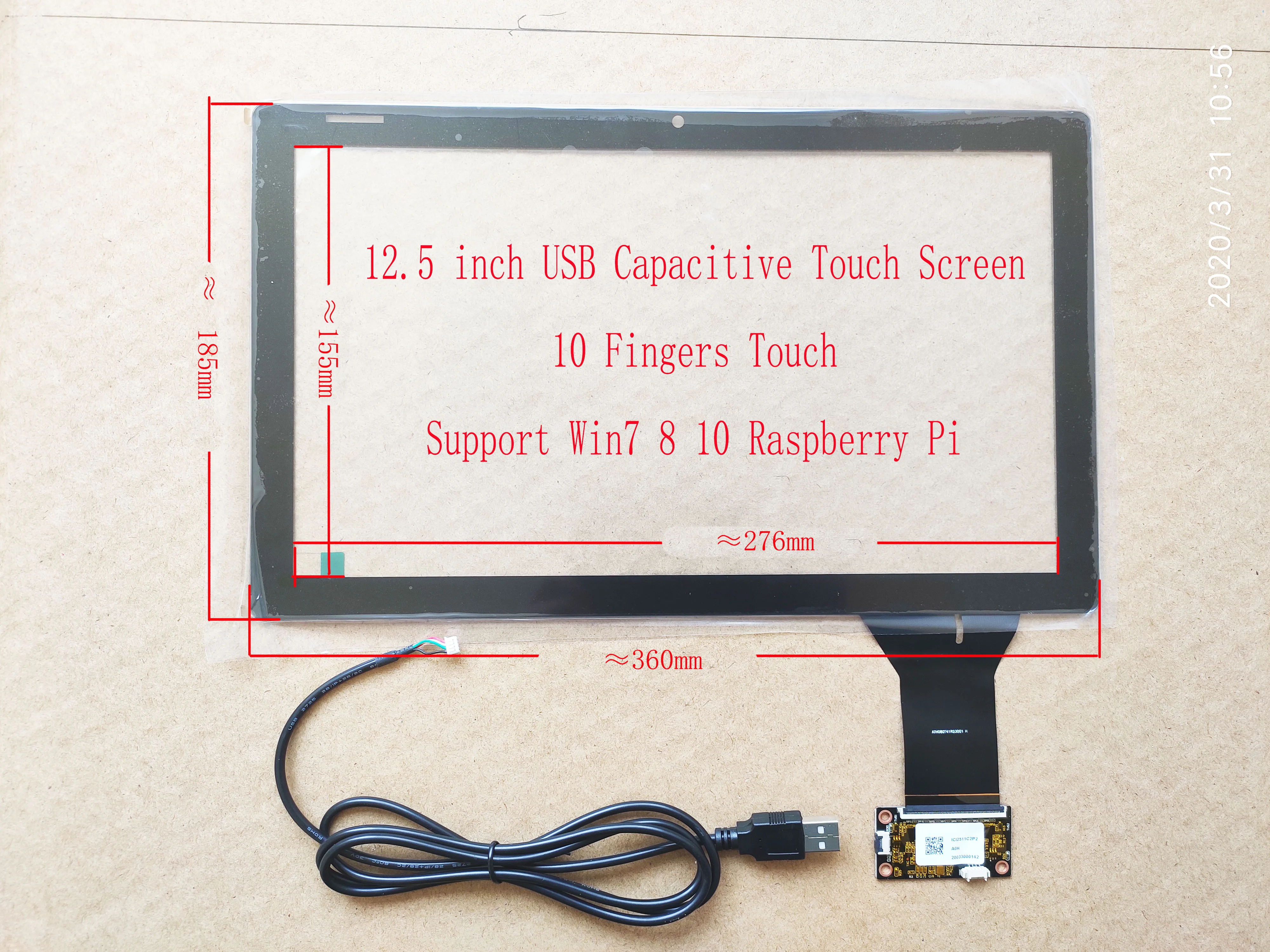USB Capacitivo Touch Screen Sensor Digitador, 10