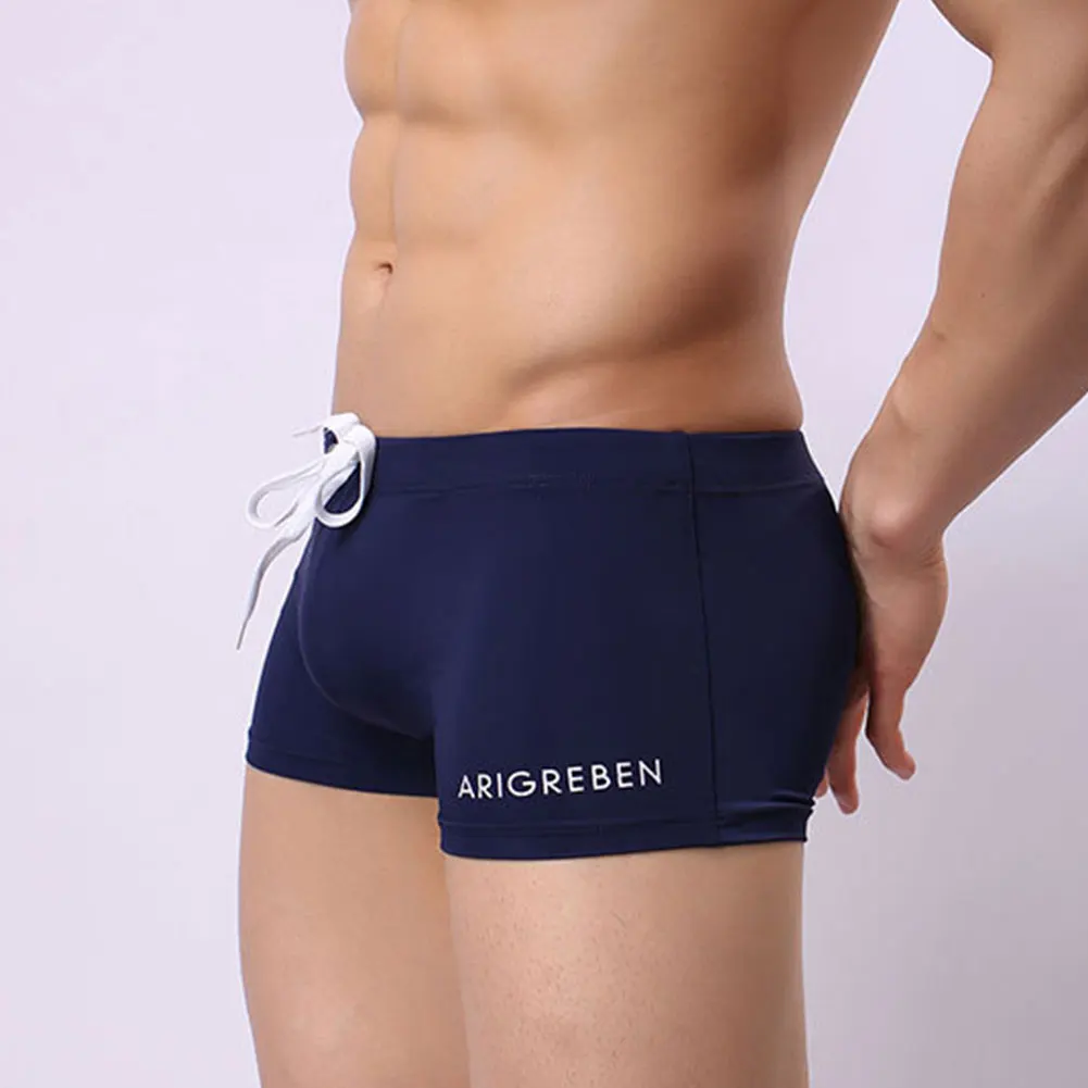 Men Swim Brief Sexy Square Leg Athletic Swimming Trunks Breathable Board Surfing Shorts Mens Swimwear Shorts