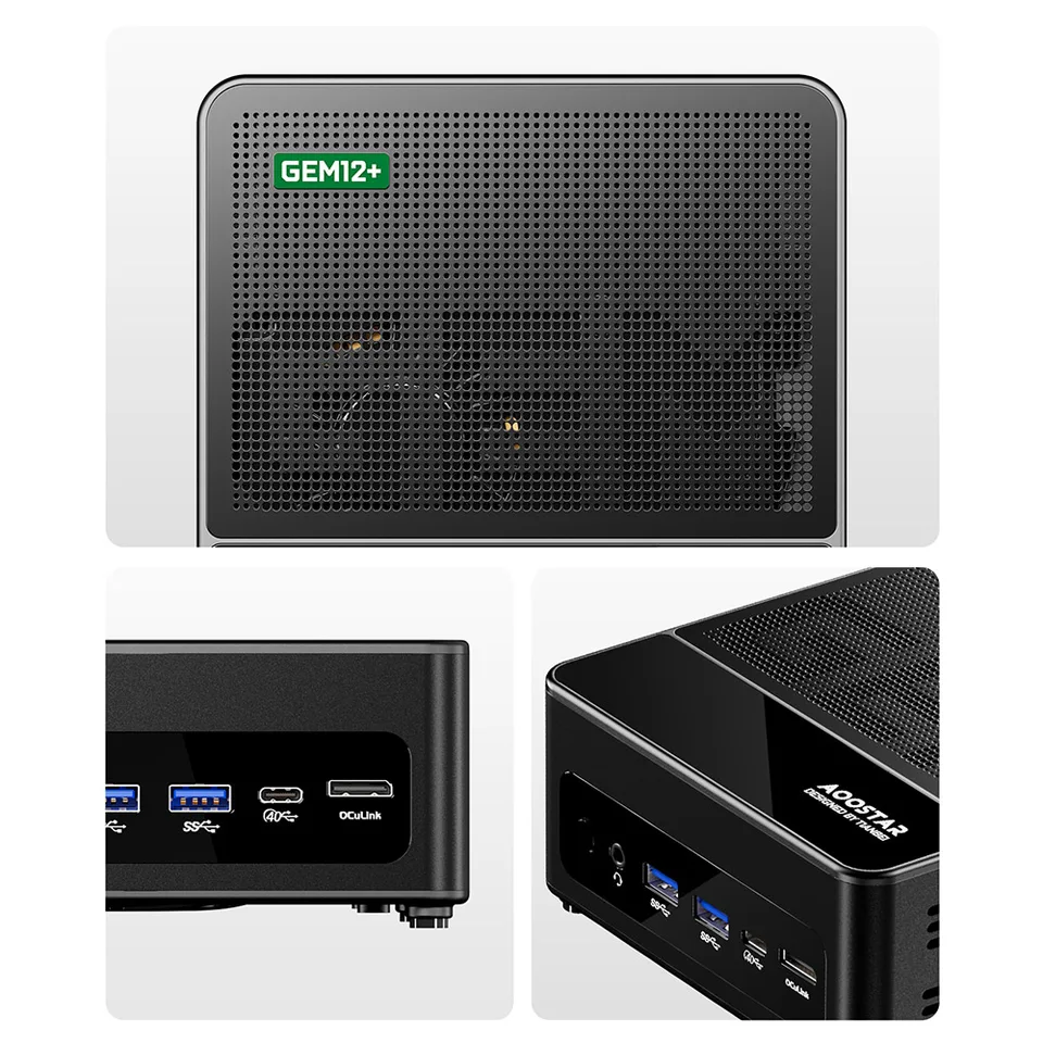 AOOSTAR GEM12+ Mini PC—AMD Ryzen 7 Pro 8845HS CPU, RAM 32GB, ROM