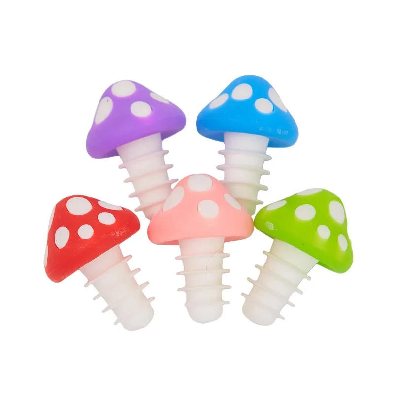 Hot Silicone Mushroom Wine Stoppers Airtight Leakproof Creative Bottle Stoppers for Champagne Beer Wine Home Party Bar Parts LIJ
