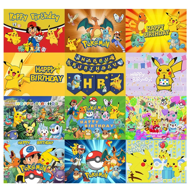 Crianças Aniversário Festa Backdrop Pokemon Tema Decoração Pikachu  Fotografia Fundo Pocket Monster Evento Wall Photo Banner - AliExpress