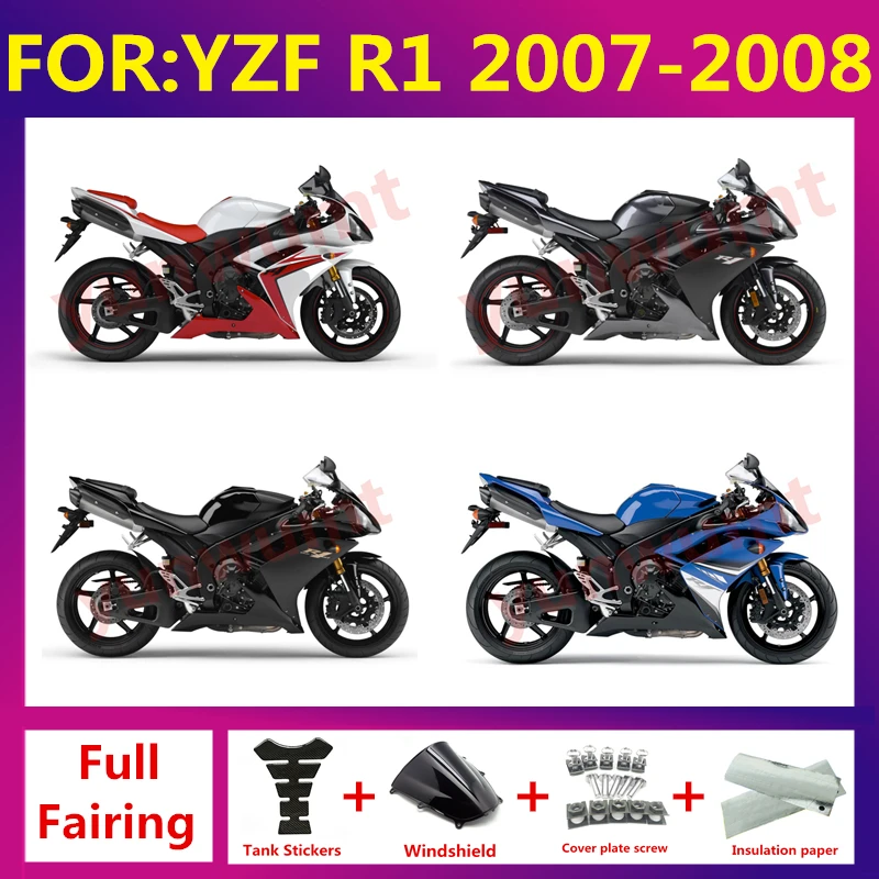 

Motorcycle Fairing Kit ABS Plastic Body Injection Fairings Bodywork Bodykits For Yamaha R1 YZF1000 YZFR1 YZF-R1 2007 2008 zxmt