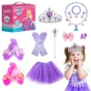 Girl Princess Toy, Dress Up Toy Set for Little Girls, Jewelry, Crown and Shoes, Princess Pretend Play Toy Gift For 2 3 4 5 6 1