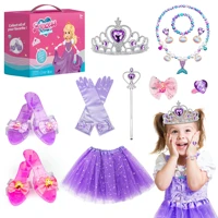 Girl Princess Toy, Dress Up Toy Set for Little Girls, Jewelry, Crown and Shoes, Princess Pretend Play Toy Gift For 2 3 4 5 6 1