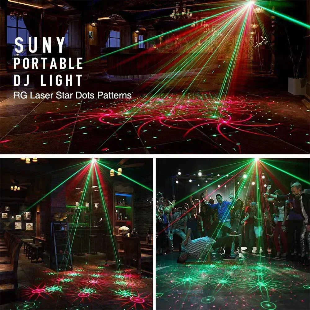 Portable Remote Control LED Stage Light DJ KTV Disco Lamp Projector Laser Lights for Party