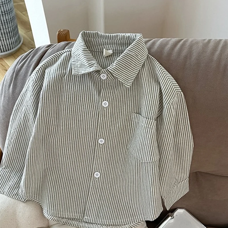 

New 2024 Boys Baby Spring Shirts Long Sleeve School Blouse Kids Shirt For Toddler Blouse Children Tops 2 3 4 5 6 7 8 9 10 Years