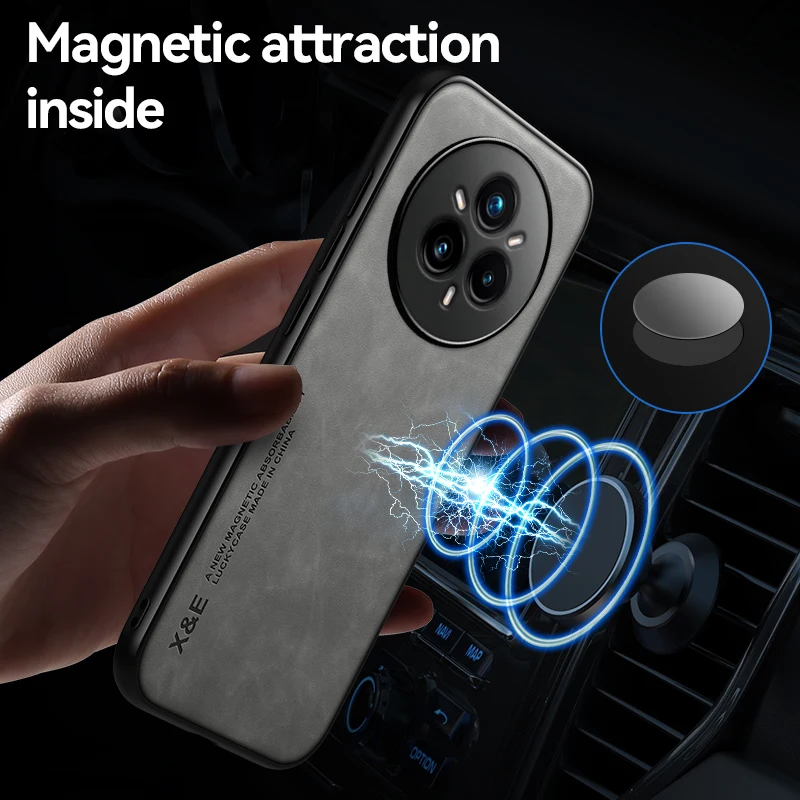 Leather Phone Case with Metal Plate
