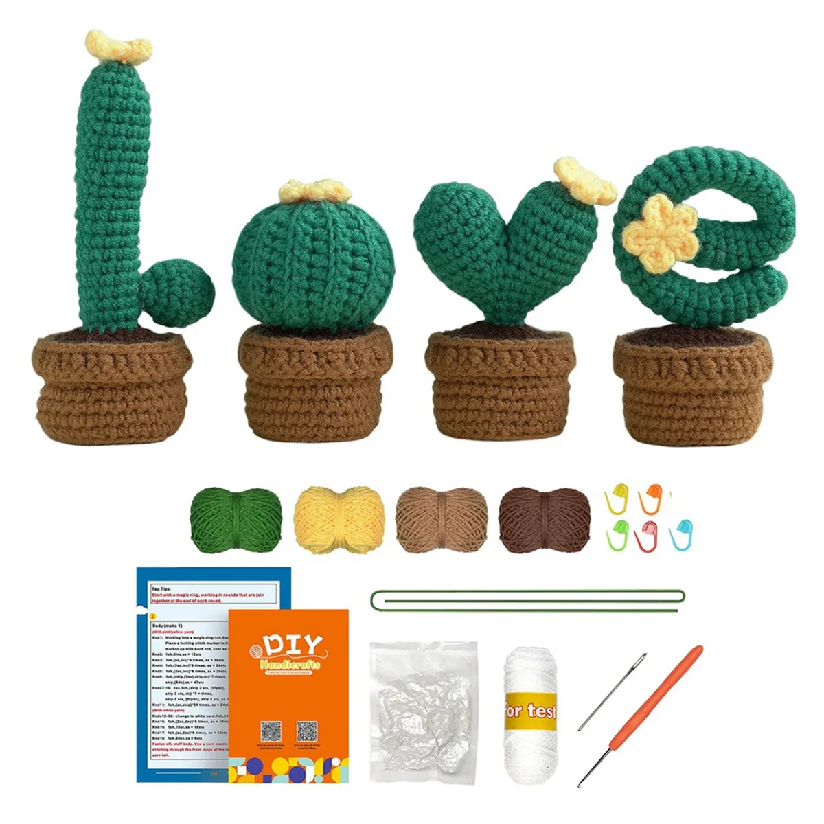 

Crochet Kit for Beginners,4 PCS Potted Kits with Yarn,Step By Step Videos,DIY Crafts for Adults,Gifts for Crochet Lovers