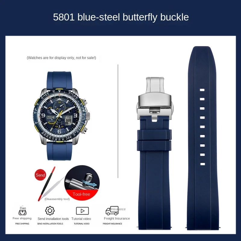 Citizen Blue Angel Men's Watch Strap - Eagle in the Air Nylon Rubber Band