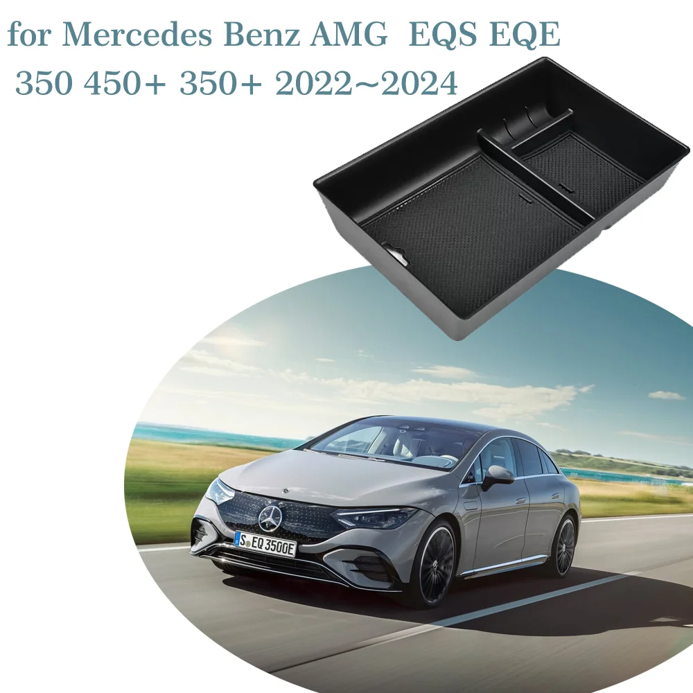 Ruiya Compatible con Mercedes-Benz EQE EQS 2023 2024 Consola Central Caja de Almacenamiento, Caja Reposabrazos EQS Reposabrazos Organizador Central Reposabrazos Bandeja Accesorios Mercedes EQE