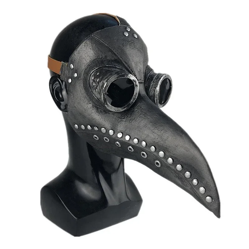 Halloween Black Rubber Plague Doctor Mask Long Nose Bird Beek Steampunk Gas Latex Face Mask Cosplay Prop for Kids and Adult face mask 3d face masks halloween mask party masks horror mask