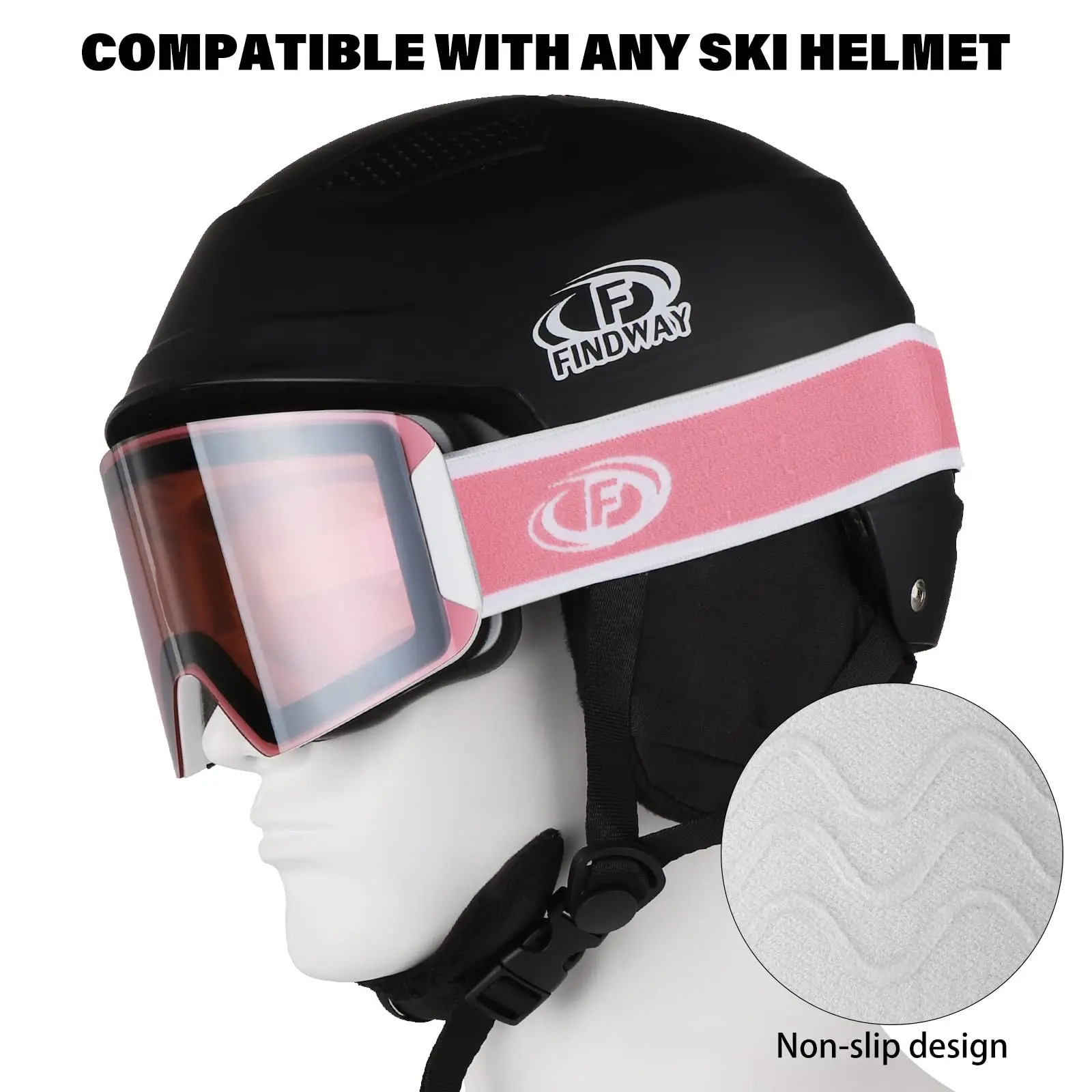 Findway Adults Ski Goggles 100% UV400 Protection Anti-fog Snowboard Goggles Outdoor for Men & Women 6