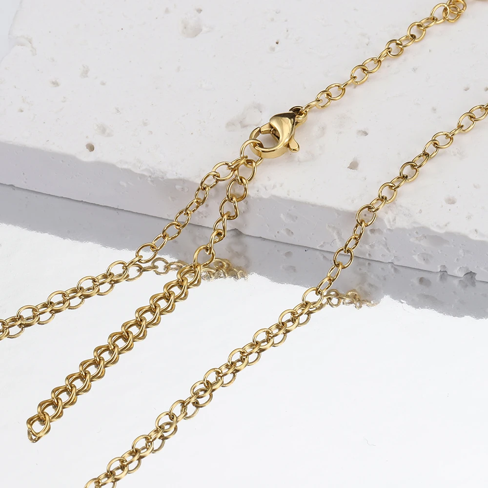 10 stücke 5 stücke Edelstahl Kette O Form Halskette Ketten für DIY Schmuck Machen Charms Anhänger Kette mit Hummer verschlüsse – Detail 6