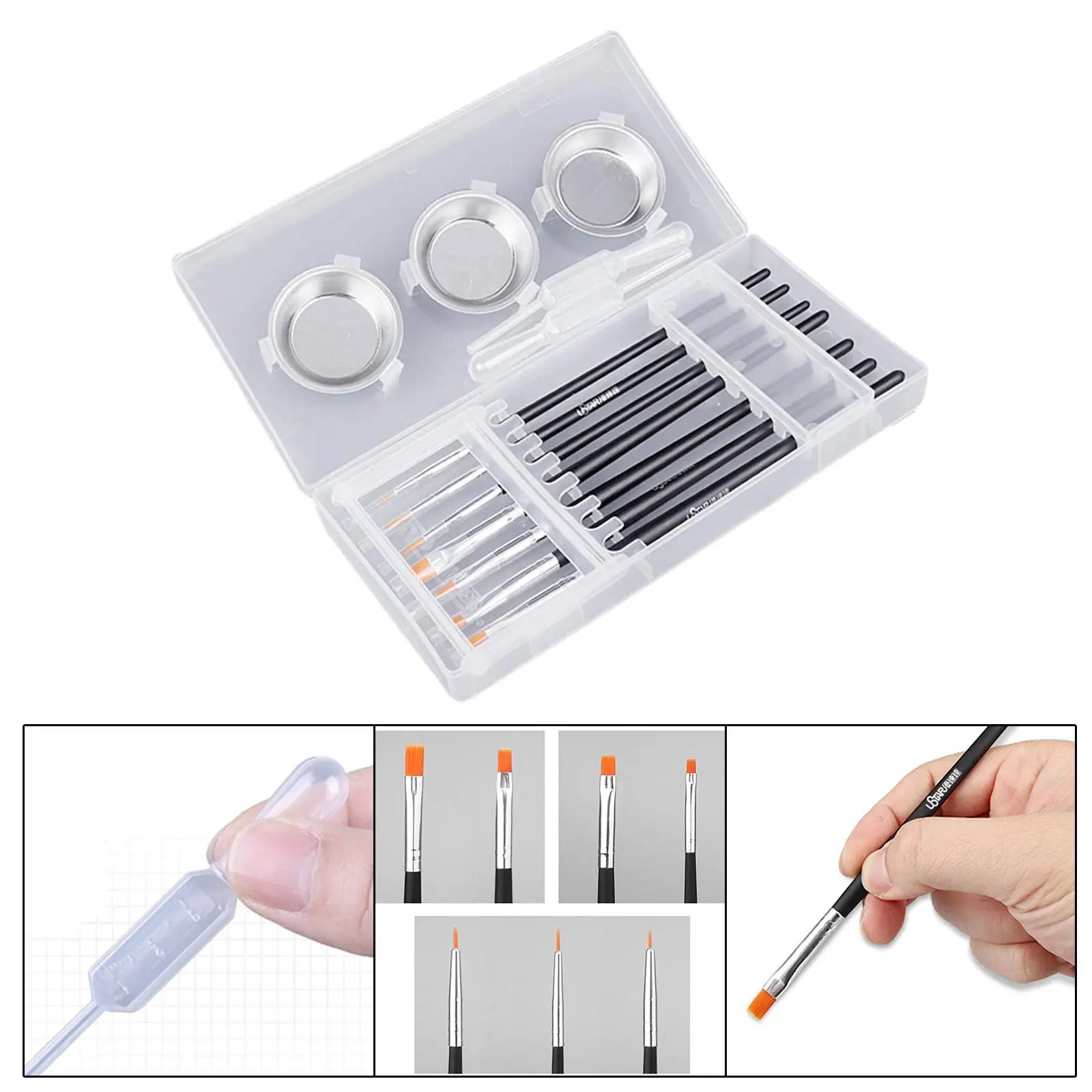 Paint Brushes Pallete Set Paint Tray Palettes for Kids or Adults DIY Crafts Model Building Tools Model Painting Hobby Paint