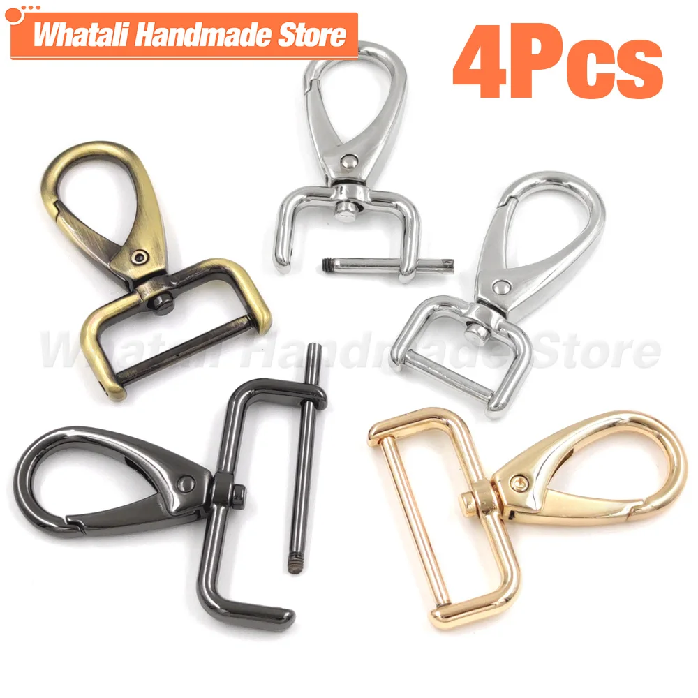 

4pcs 16/20/26/32/38mm Metal Detachable Snap Hook Trigger Clips Buckles Hooks For Belt Keychain Webbing Leather Strap Pet Leash