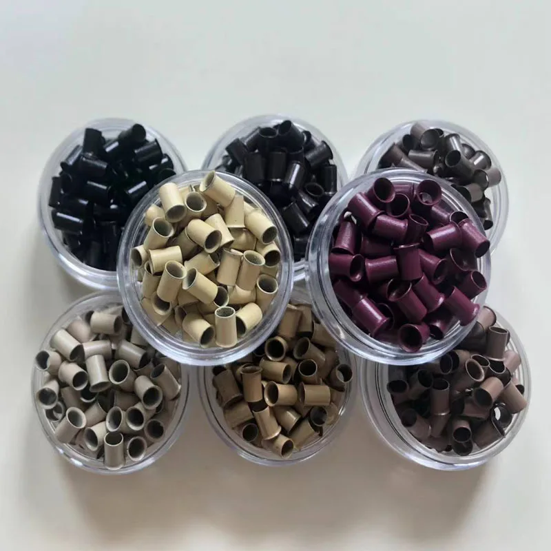 200PCS Flared copper rings 4.0mm*3.6mm*6.0mm copper tubes Micro Rings/links/beads Hair Extension Tools  8 Colors 3