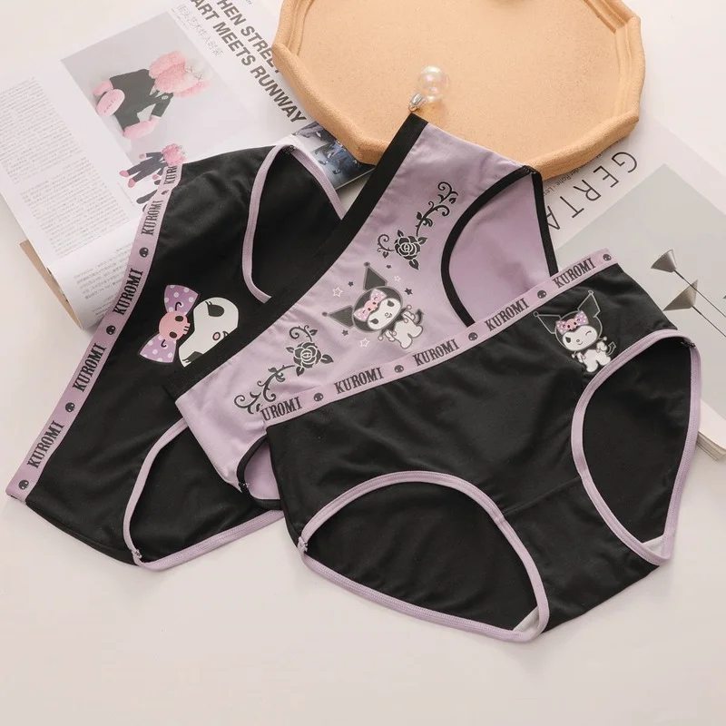 Hello Kitty Kuromi bragas Kawaii para mujer, interior, Bikini, Sexy, envío gratis| - AliExpress