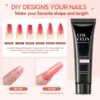 COSCELIA Poly Nail Gel Set 3 Colors 10ml Nail Extension Gel Quick Buildering Nails Gel Set White Pink Transparent Nude Glitter 4