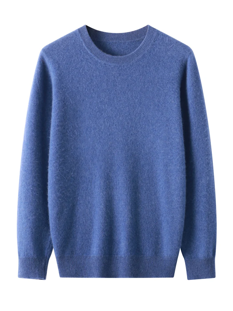 

Men's pure Merino wool sweater, crewneck long sleeve sweater, cashmere knitwear, basic top, fall/Winter, 100%