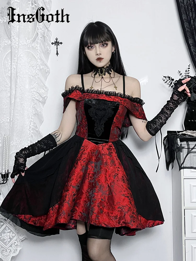 ダークゴシックロングドレス+レースカラー