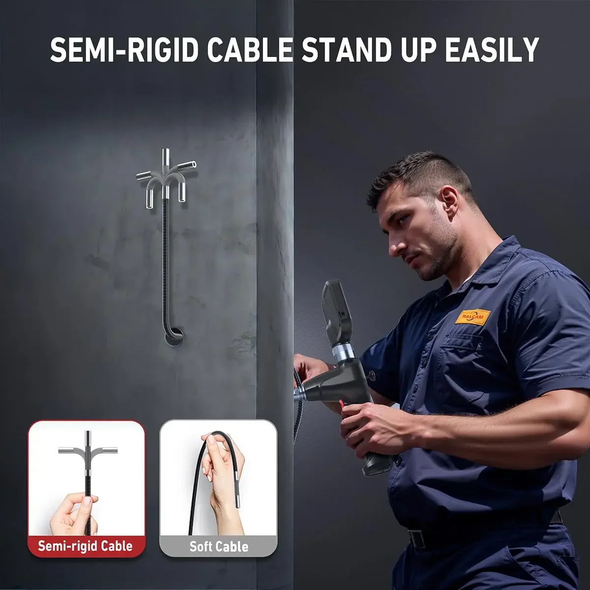 360 Degree Rotation Camera 4.3 Inch Endoscope 6.2mm 1080P Full HD Endoscope Camera for Industrial Inspection 4