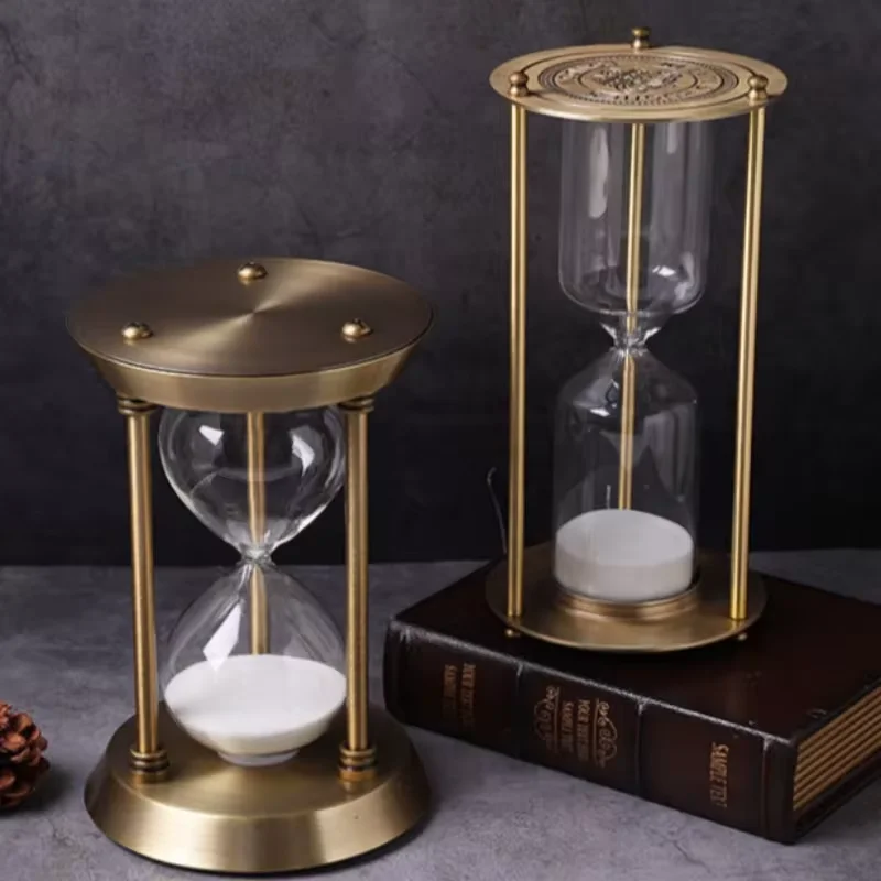 5/10/15 Minutes Hourglass Sand Clock Watch Nordic Retro Metal Timer Sandglass Office Home Decoration Ornaments Timekeeper Tools Sand Timer Liquid Hourglass Timer Colored Hourglass