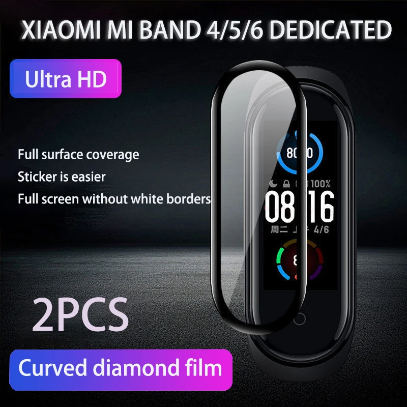 12D Film Case For Xiaomi Mi Band 4 5 6 Cover Screen Protector Smart