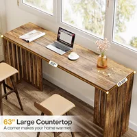 LITTLE TREE Bar Table, 63-Inch Counter Height Pub Table, Industrial Bar Height Table, Rectangular High Top Dining Counter Tables 5