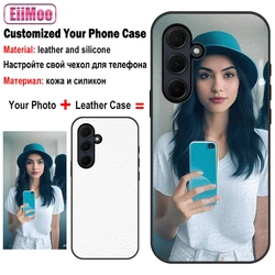 Personalized Silicone Phone Case with Custom Photo Design for Samsung A26 5G (Leather Black Case)