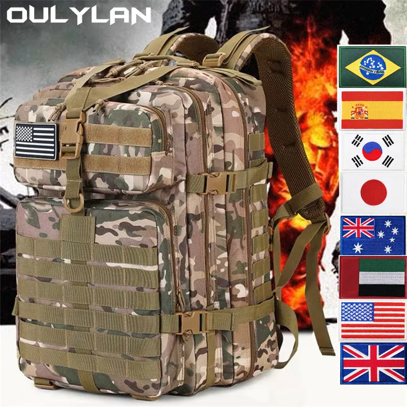 

Военный тактический рюкзак Oulylan объемом 50 л, Сумка для кемпинга, треккинга, путешествий, охоты, рюкзаки, вместительные водонепроницаемые сумки