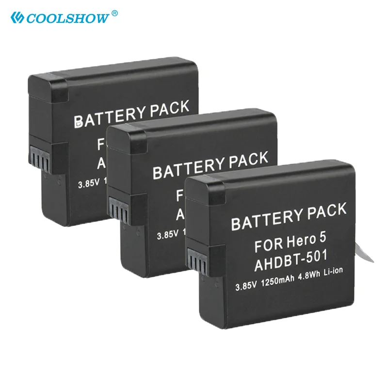 Batteria Da 1250Mah Per Gopro Hero 7 Gopro Hero 6 Gopro Hero 5 Accessori Per Batterie Per Fotocamere Nere